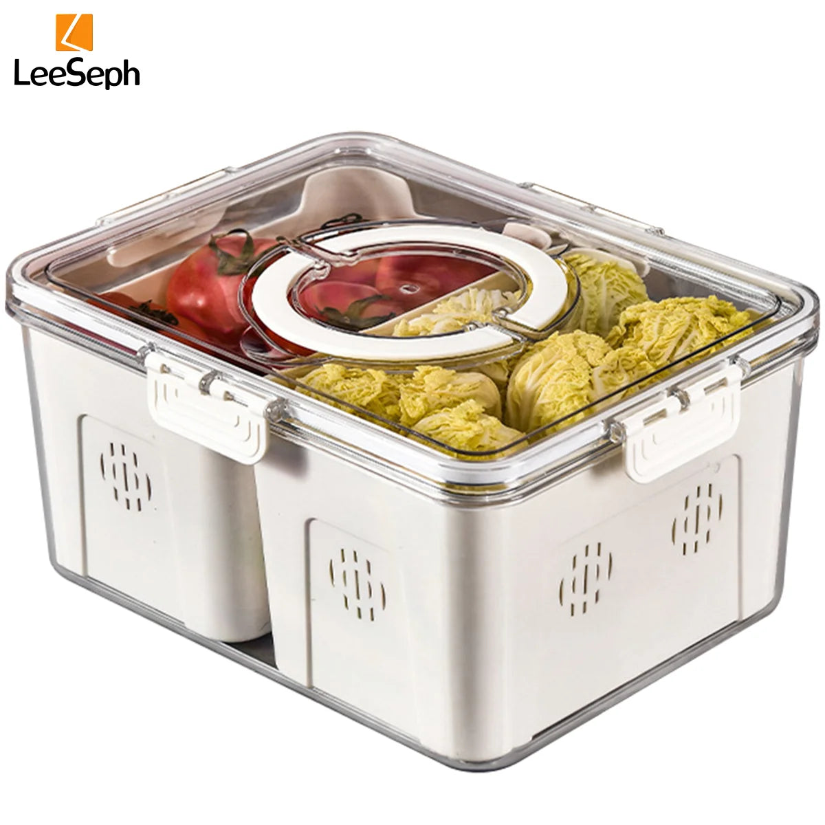 Leeseph Divided Serving Tray with Lid, Portable Snack Containers Snackle Box, Food Organizer for Travel, Party, Picnic, Beach